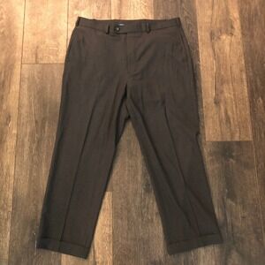 BROOKS BROTHERS Madison Dress Pants 38 x 30 100% Wool Charcoal Flat Front